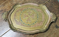 Decorative Carved and Gold Painted Italian Sideboard Tray