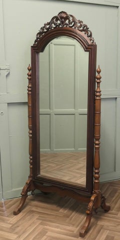 Decorative Carved Cheval Dressing Mirror