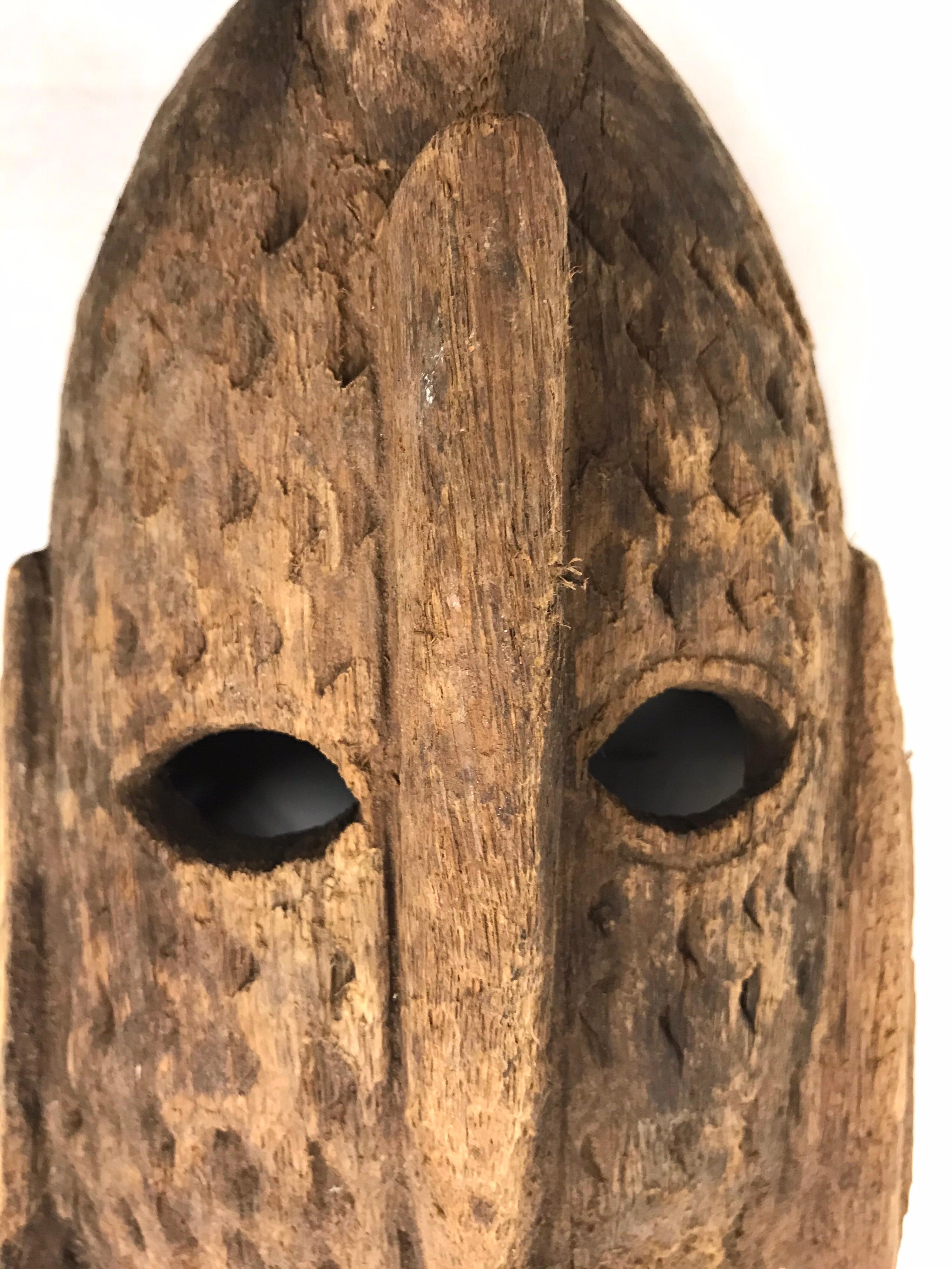Mid-20th Century Decorative Carved Primitive African Tribal Mask Sculpture