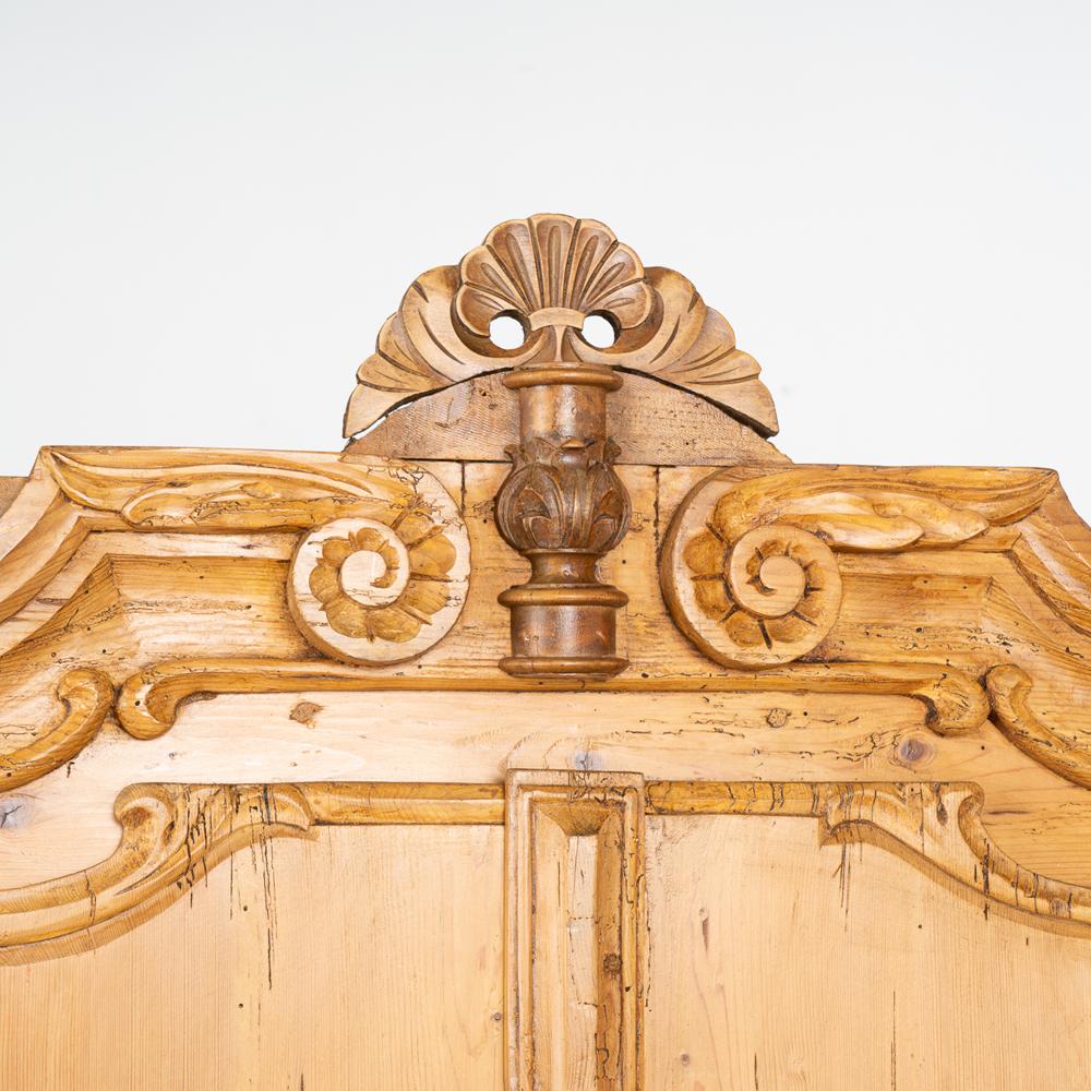 Decorative Carved Small Pine Armoire, Hungary circa 1820-40 5