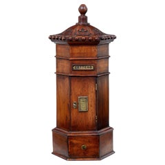 Retro Decorative carved walnut hotel Victorian influenced post box