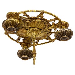Antique Decorative Cast Brass Medallion 3-Light Flush Mount