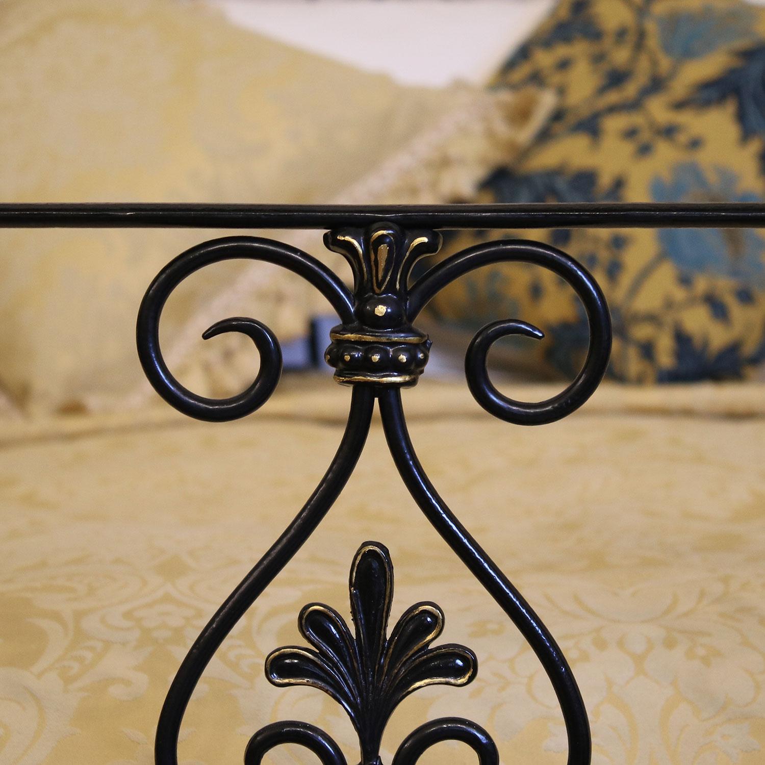 Decorative Cast Iron Bedstead in Black, MK155 2