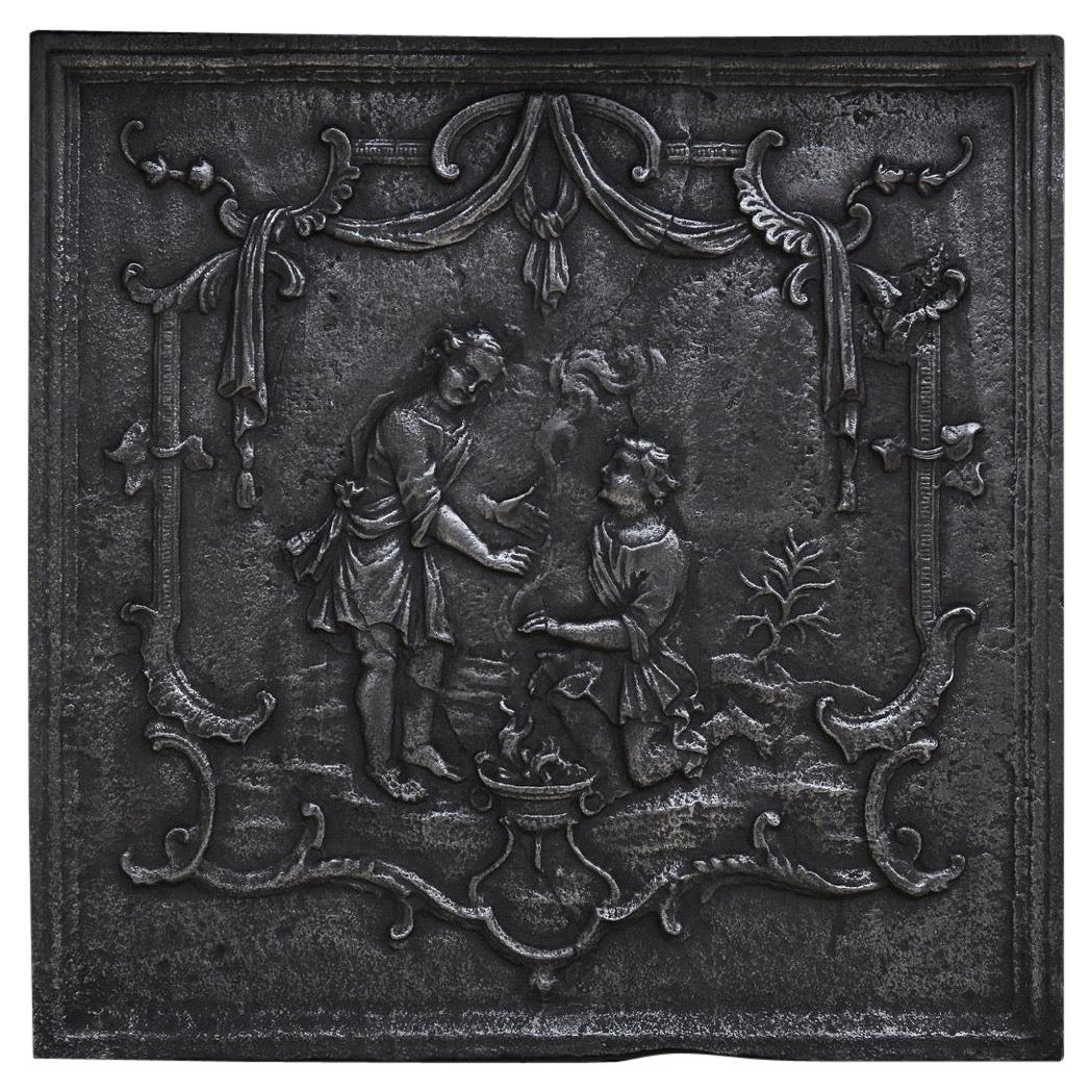 Plaque de cheminée décorative en fonte