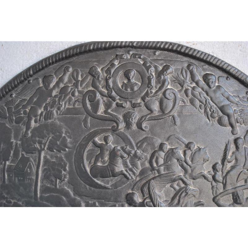 19th Century Decorative Cast Iron Medallion Representing the Judgment of Paris For Sale