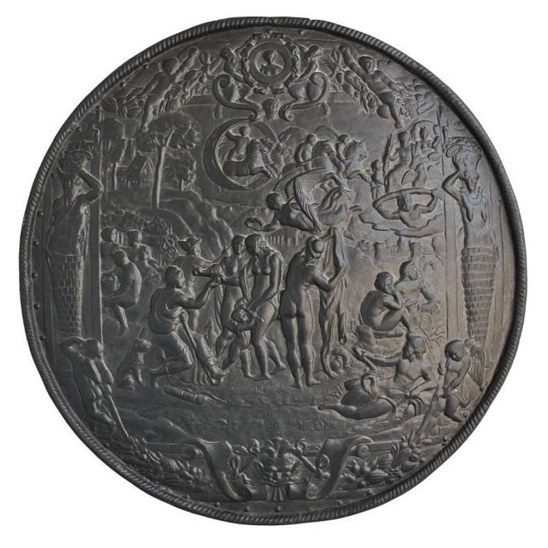 Medaglione decorativo in ghisa raffigurante il Giudizio di Parigi