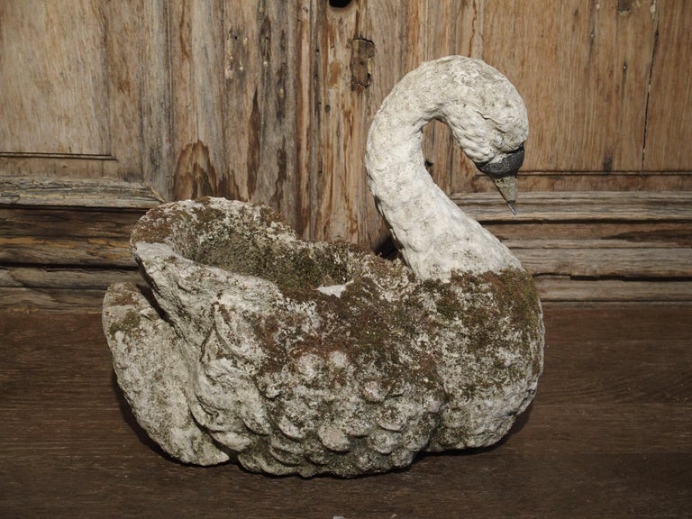 Decorative Cast Stone Swan Planter from France, circa 1950s at 1stDibs