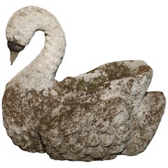 Vintage Decorative Cast Stone Swan Planter from France, circa 1950s