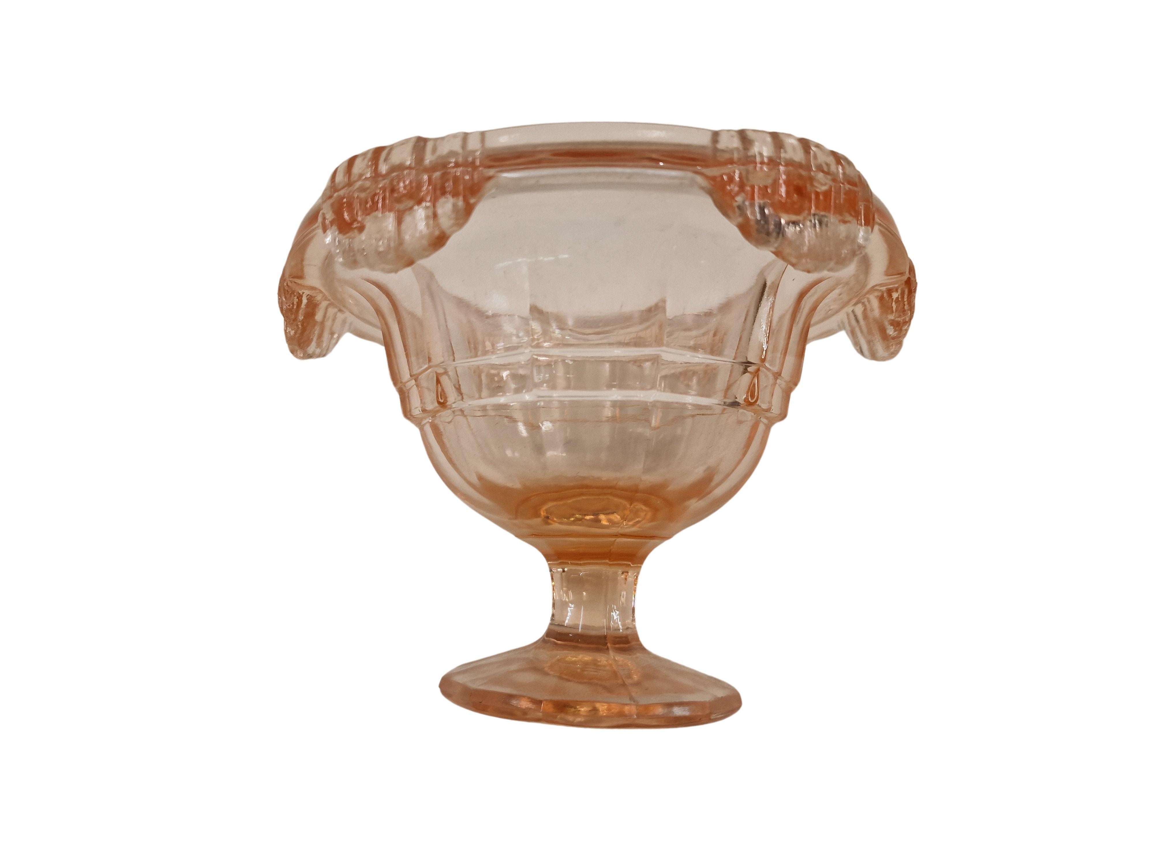 Decorative centerpiece, ice bowl, pink, Art Deco, 1930s, Italy For Sale 1