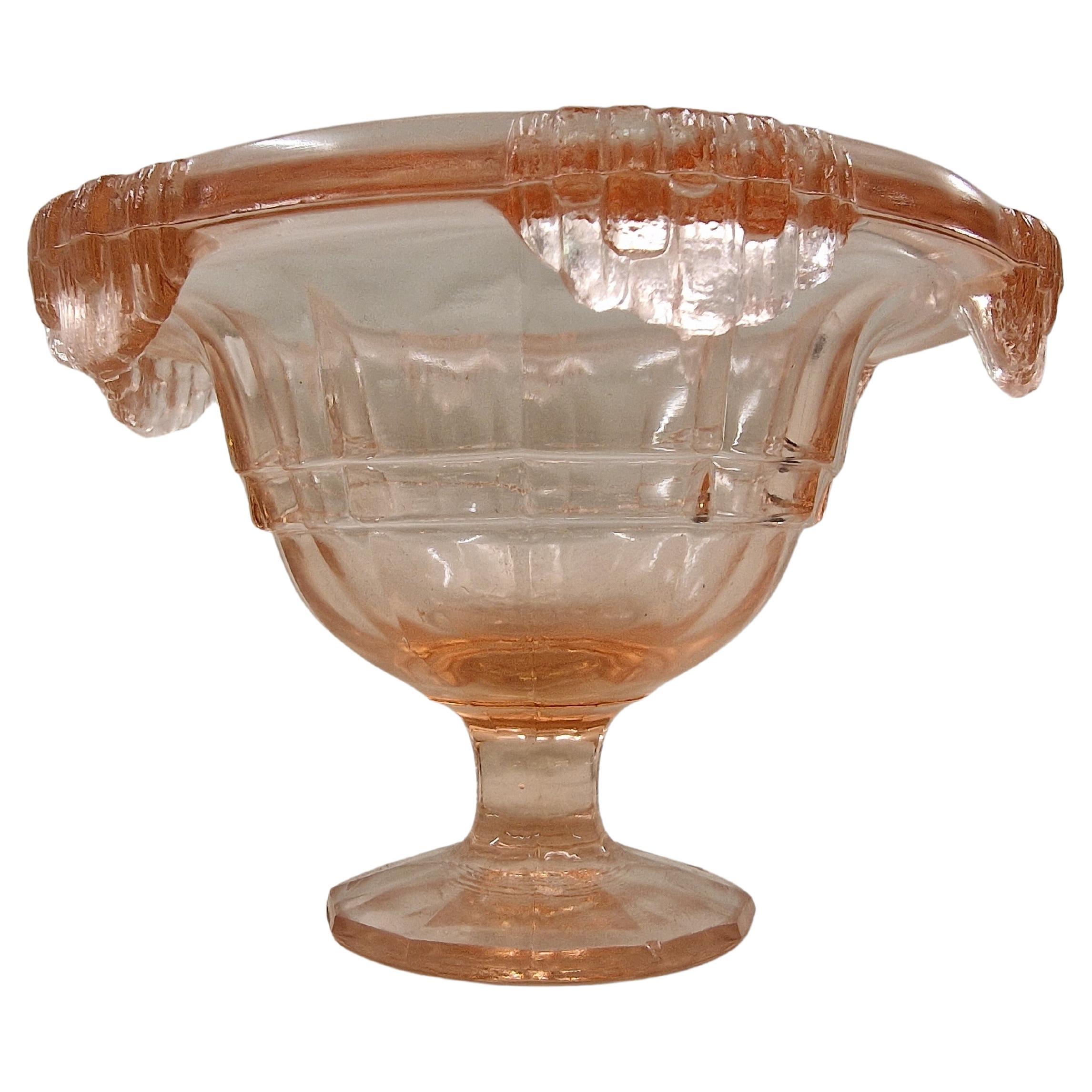 Decorative centerpiece, ice bowl, pink, Art Deco, 1930s, Italy For Sale