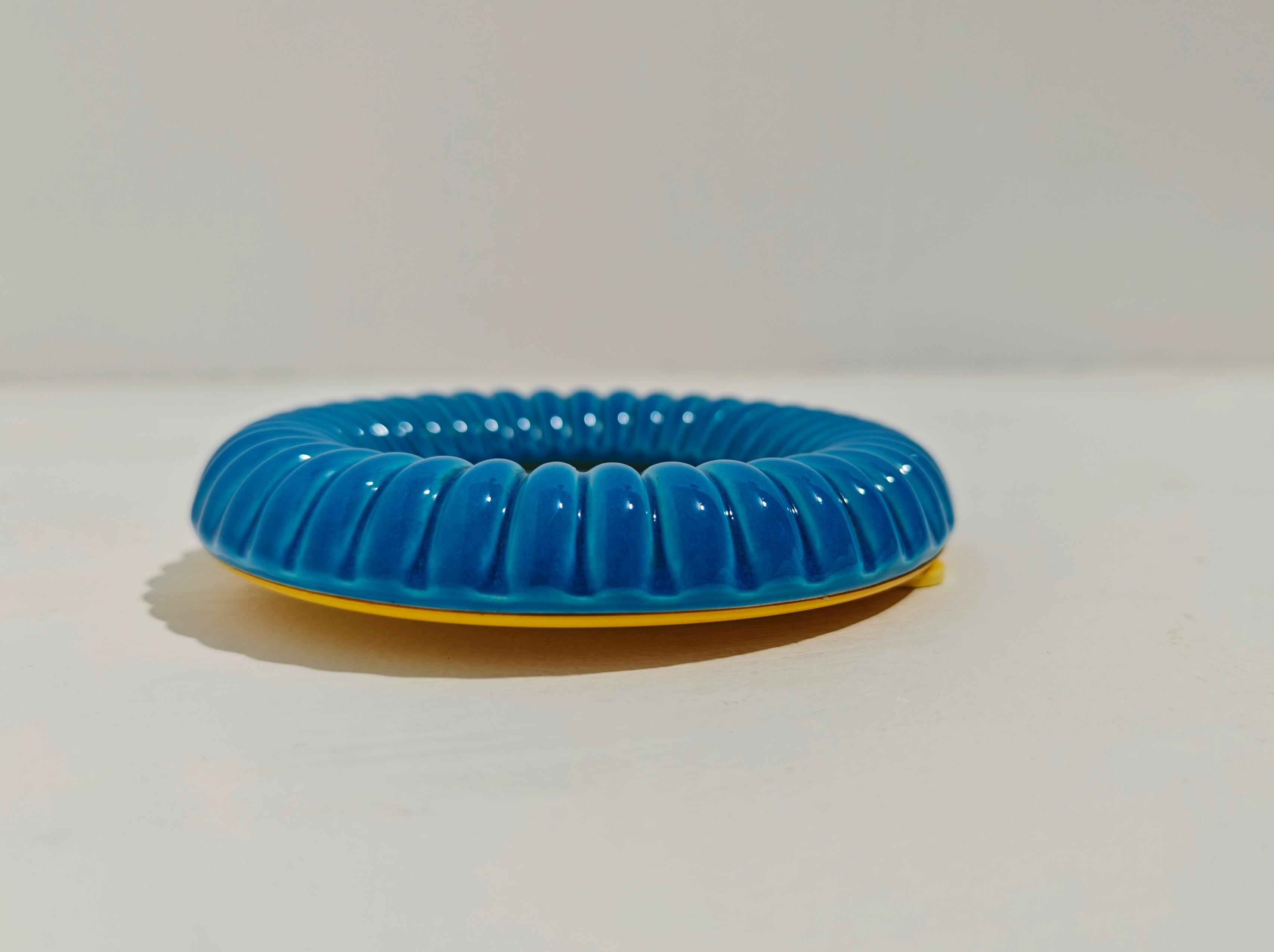 Dekorativer Blu-Fotorahmen aus Keramik, Mid-Century Modern Design, Italien 1960. im Angebot 2