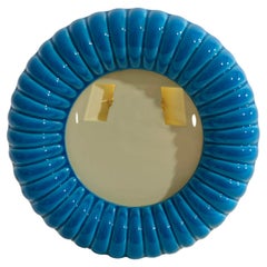 Dekorativer Blu-Fotorahmen aus Keramik, Mid-Century Modern Design, Italien 1960.