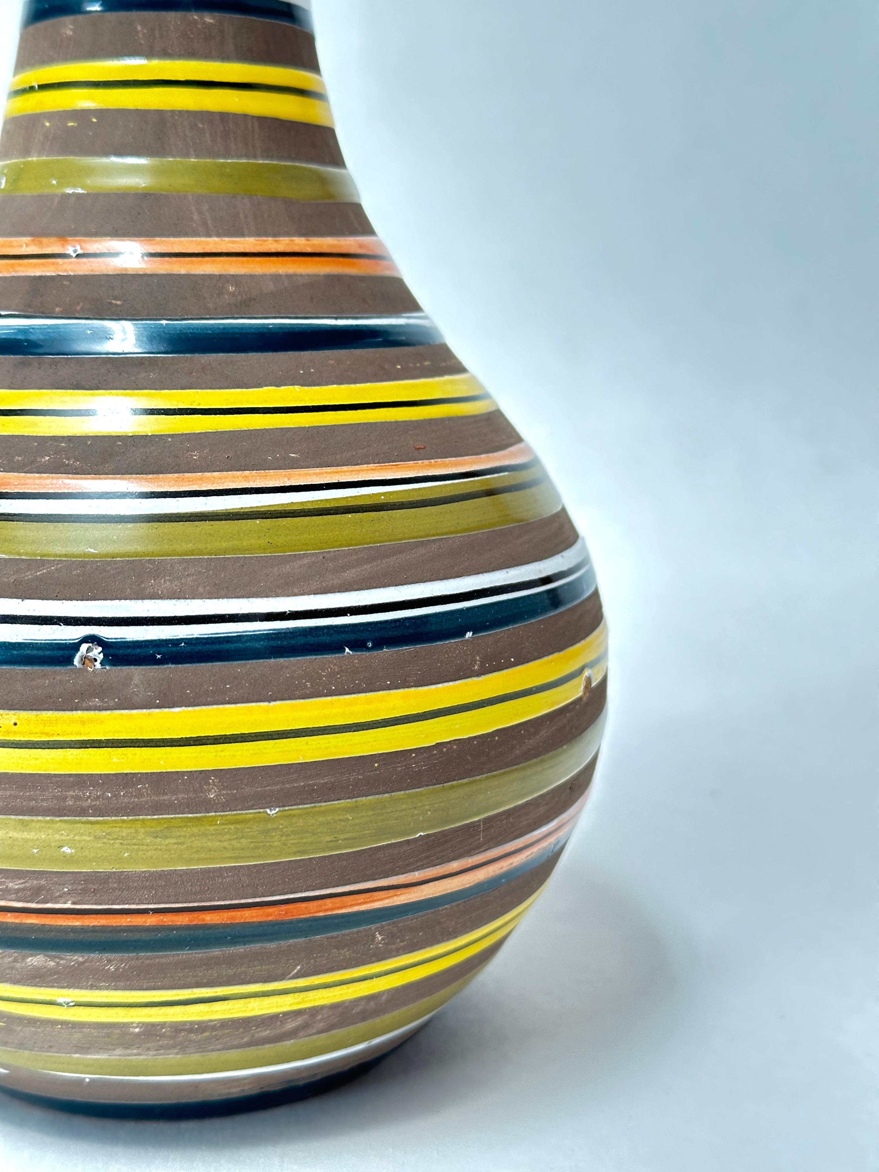 Mid-20th Century Decorative Ceramic Bottle, Raymor, Italy c. 1950 For Sale
