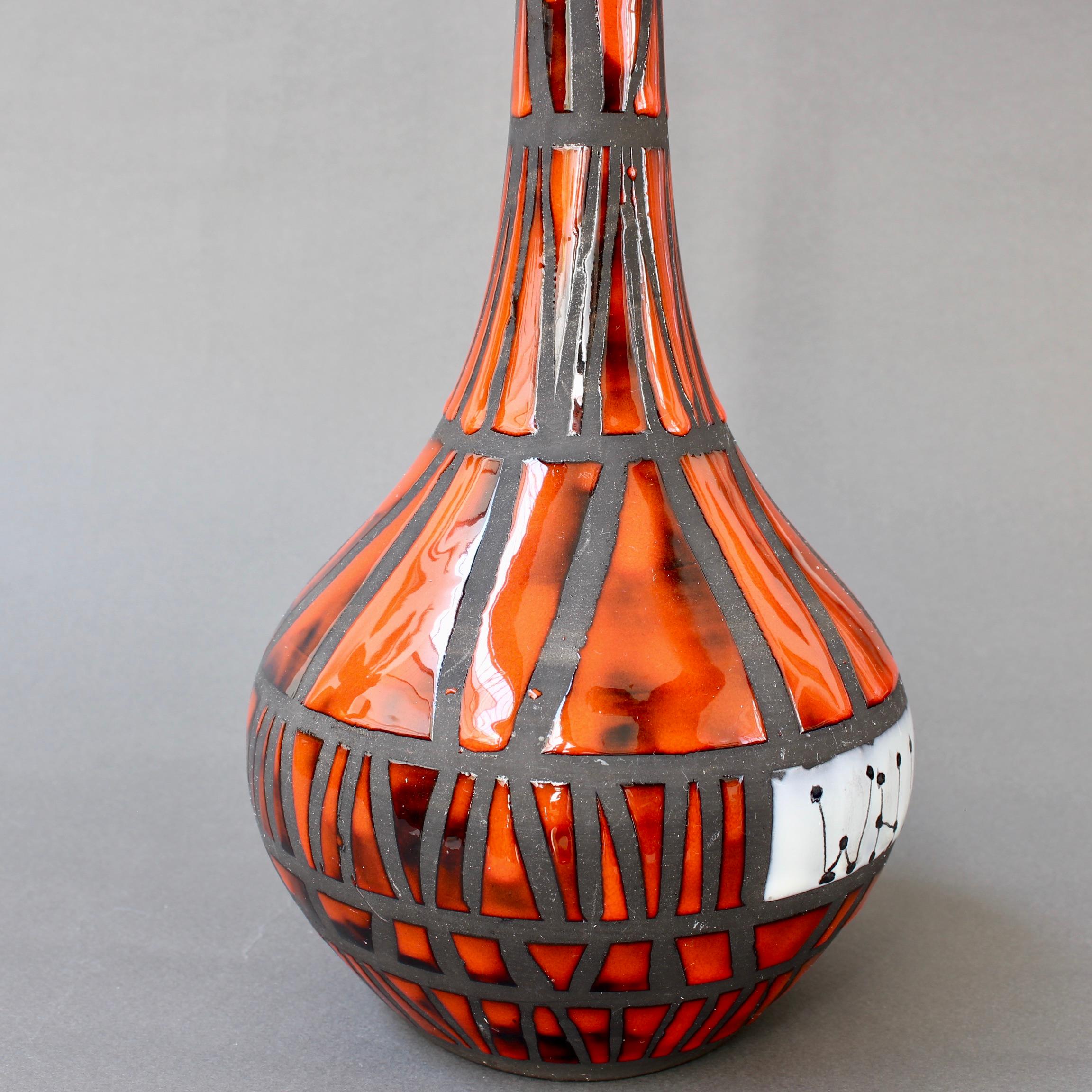 Decorative Ceramic Bottle-Shaped Vase by Roger Capron 'circa 1960s' 1