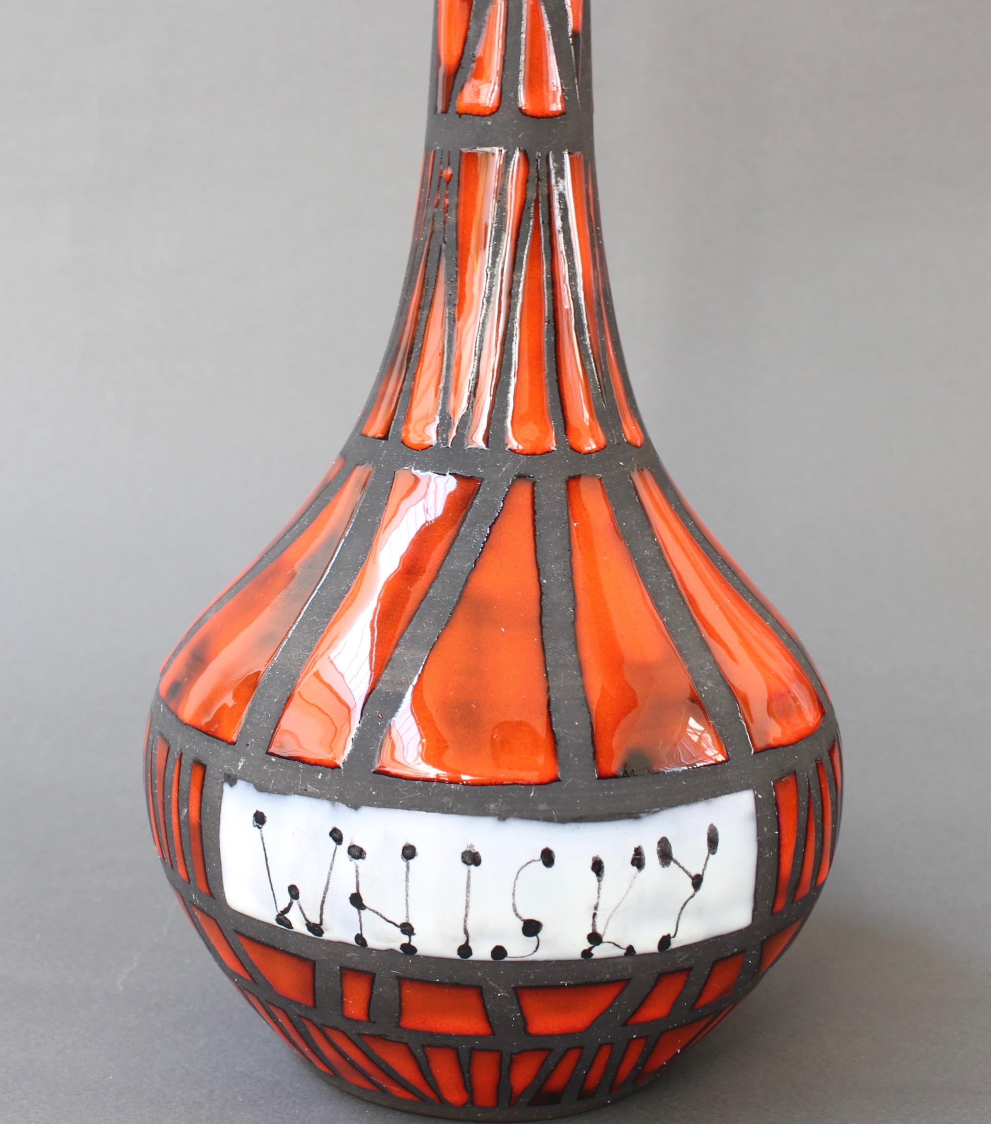 Decorative Ceramic Bottle-Shaped Vase by Roger Capron 'circa 1960s' 2