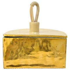Decorative Ceramic Box with Gold and Opalescent Luster by Andrea Miranda Salas