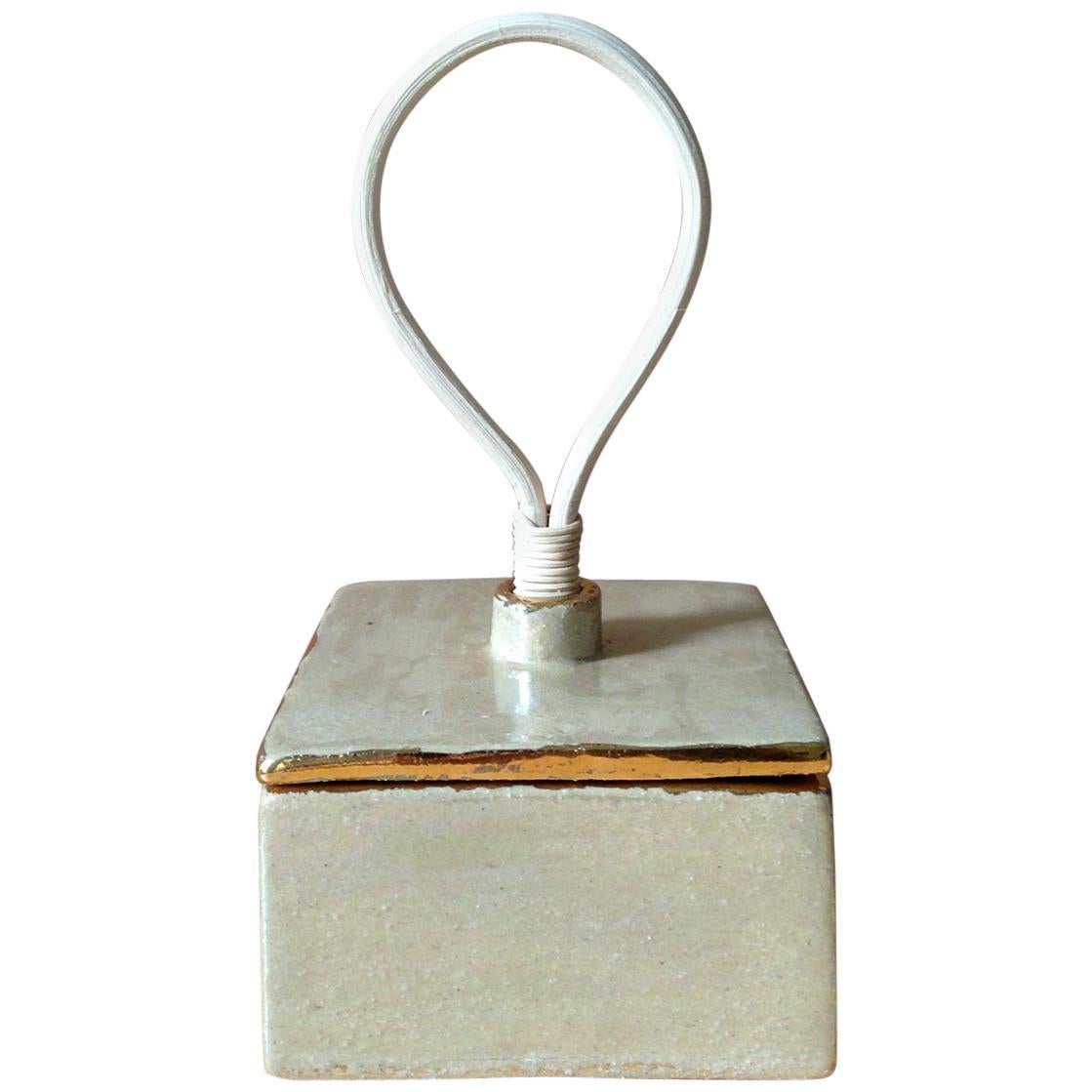 Decorative Ceramic Box with Gold and Opalescent Luster by Andrea Miranda Salas