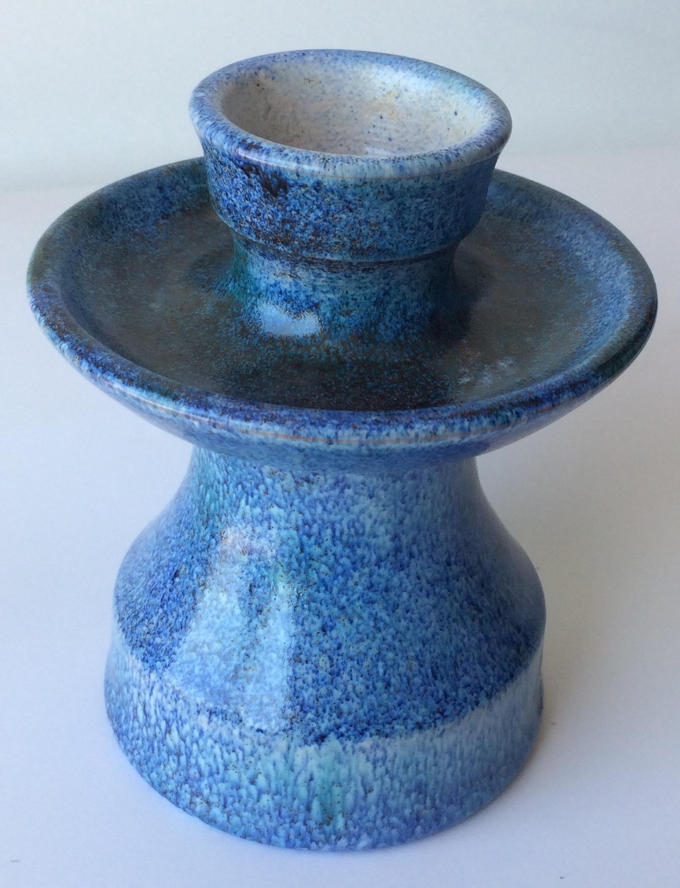 Glazed Decorative Ceramic Candleholder by Pscheffer For Sale
