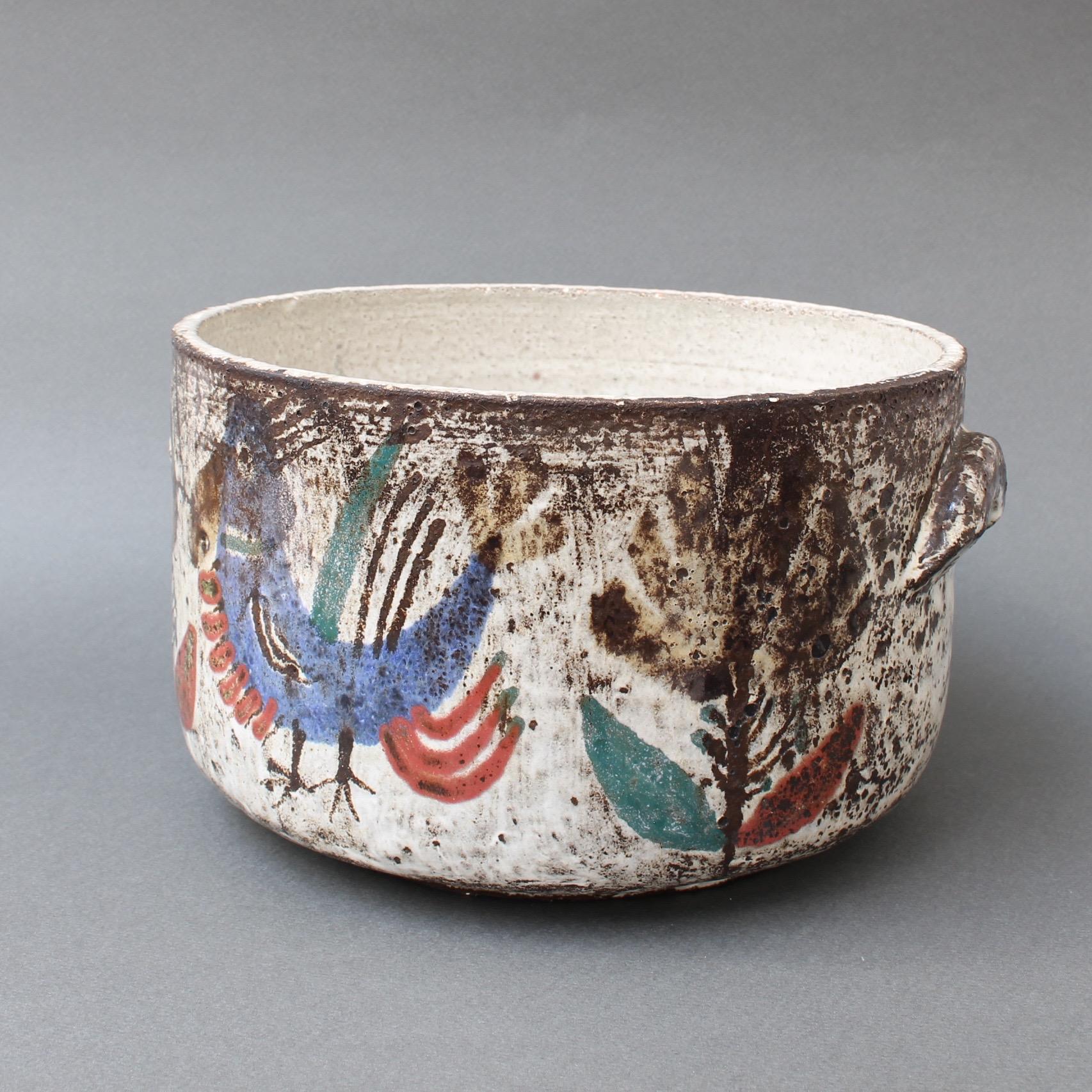 Dekorative Keramikkasserolle mit Deckel von Gustave Reynaud, Le Mûrier, 1950er Jahre im Zustand „Gut“ in London, GB