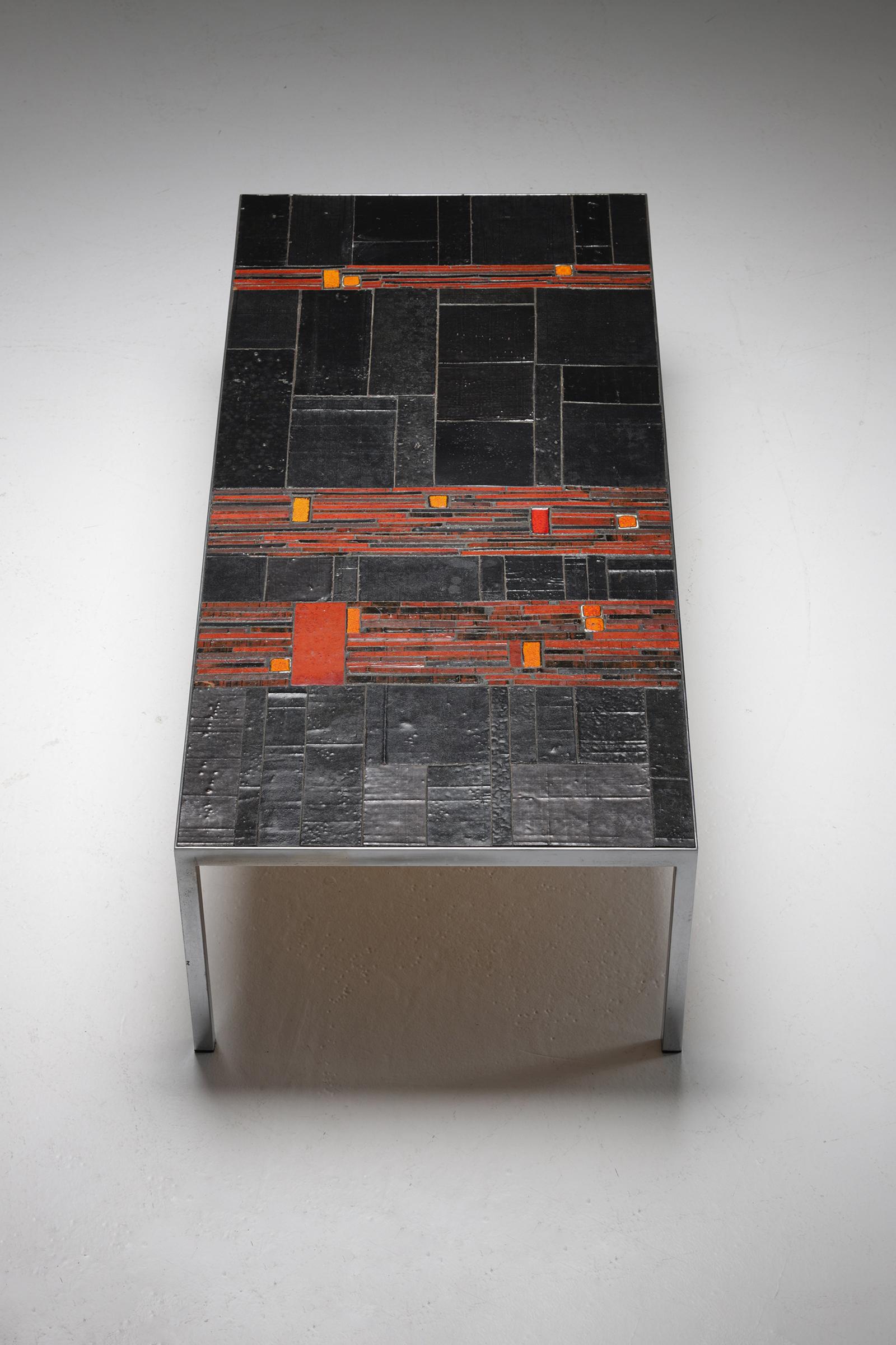 Decorative Ceramic Coffee Table by Amphora St-Andries, 1960s Belgium 2
