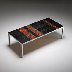 Mesa baja de cerámica decorativa de Amphora St-Andries, Bélgica, años 60