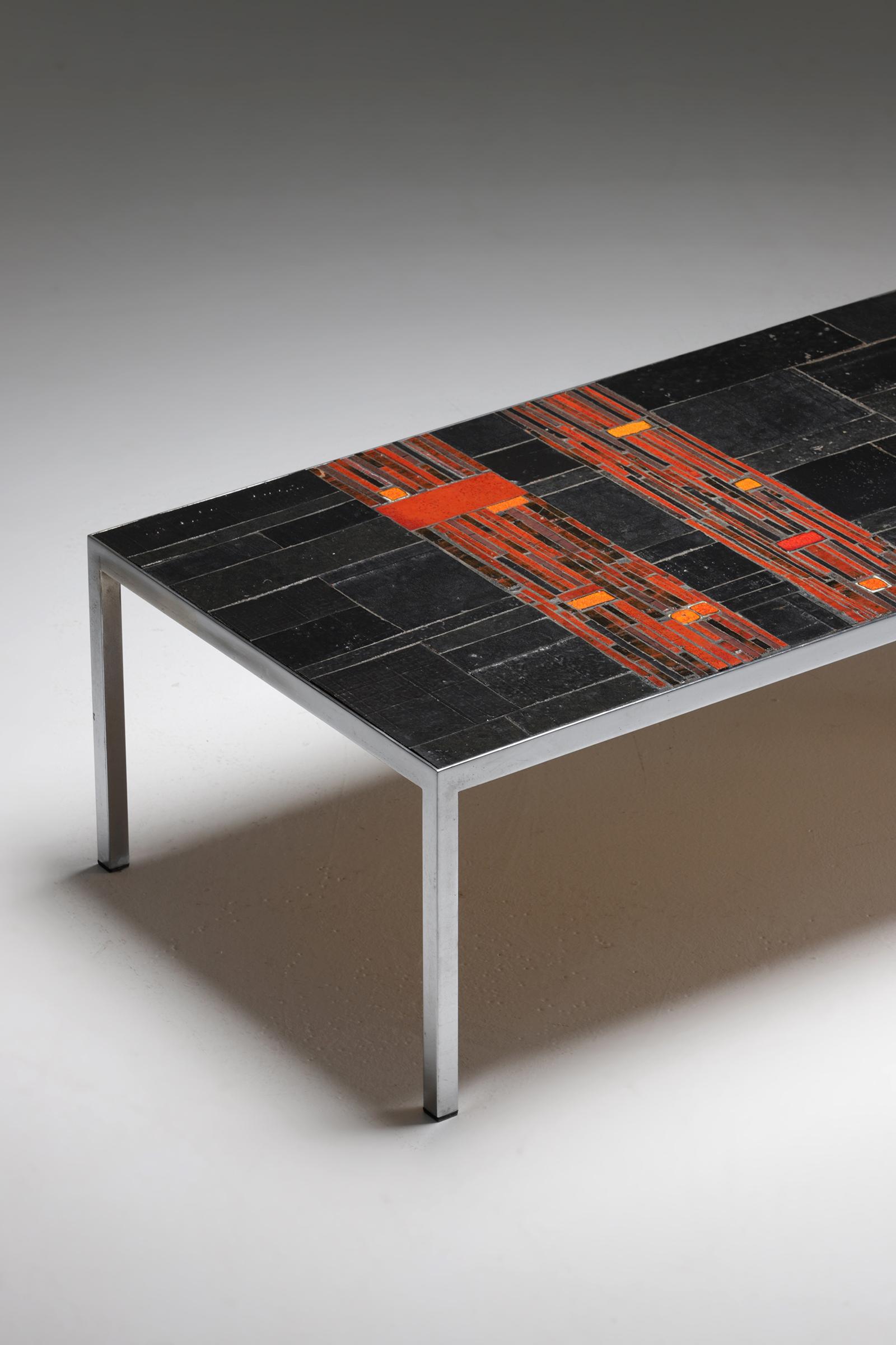 Modern Decorative Ceramic Coffee Table by Amphora St-Andries, 1960s Belgium