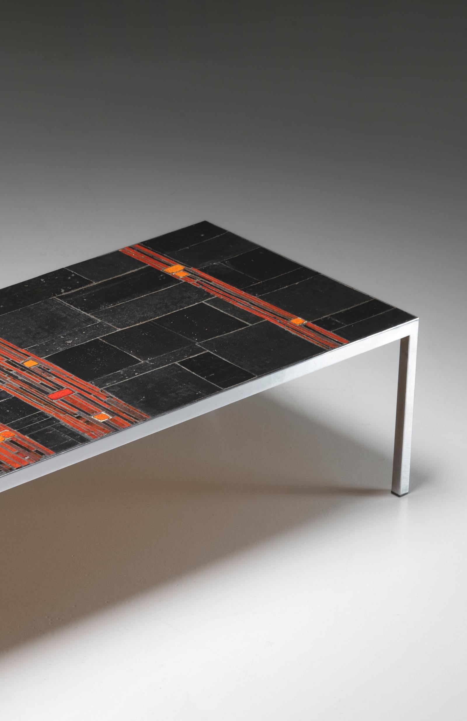 Belgian Decorative Ceramic Coffee Table by Amphora St-Andries, 1960s Belgium