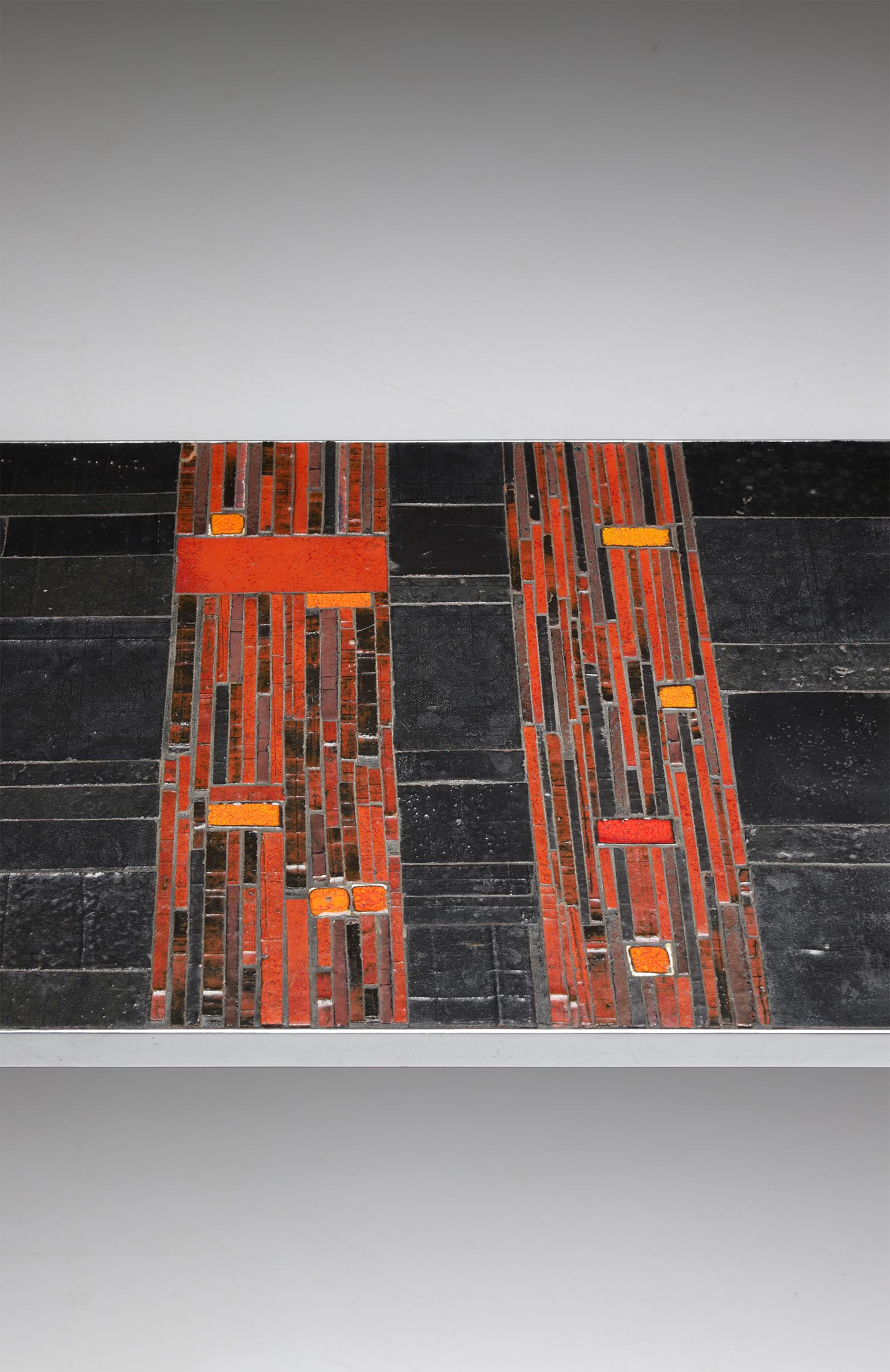 Decorative Ceramic Coffee Table by Amphora St-Andries, 1960s Belgium In Good Condition In Antwerpen, Antwerp