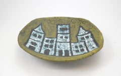 Decorative Ceramic Cortina Glaze Plate by Eva Bod, 1970s