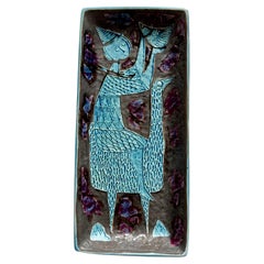 Piatto decorativo in ceramica di Alessio Tasca anni '60