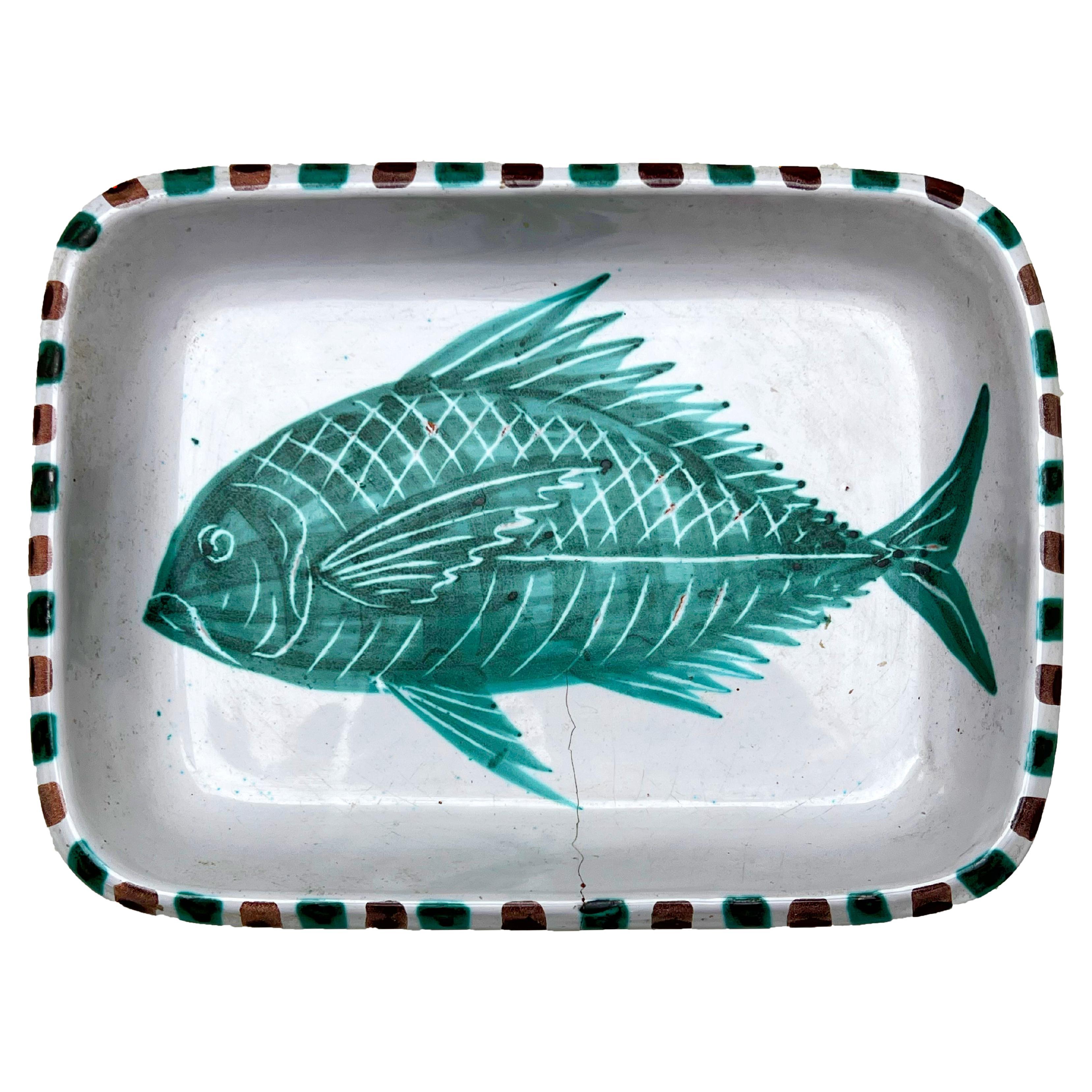 Piatto decorativo in ceramica proveniente da Vallauris, nel sud della Francia, firmato da Fazio