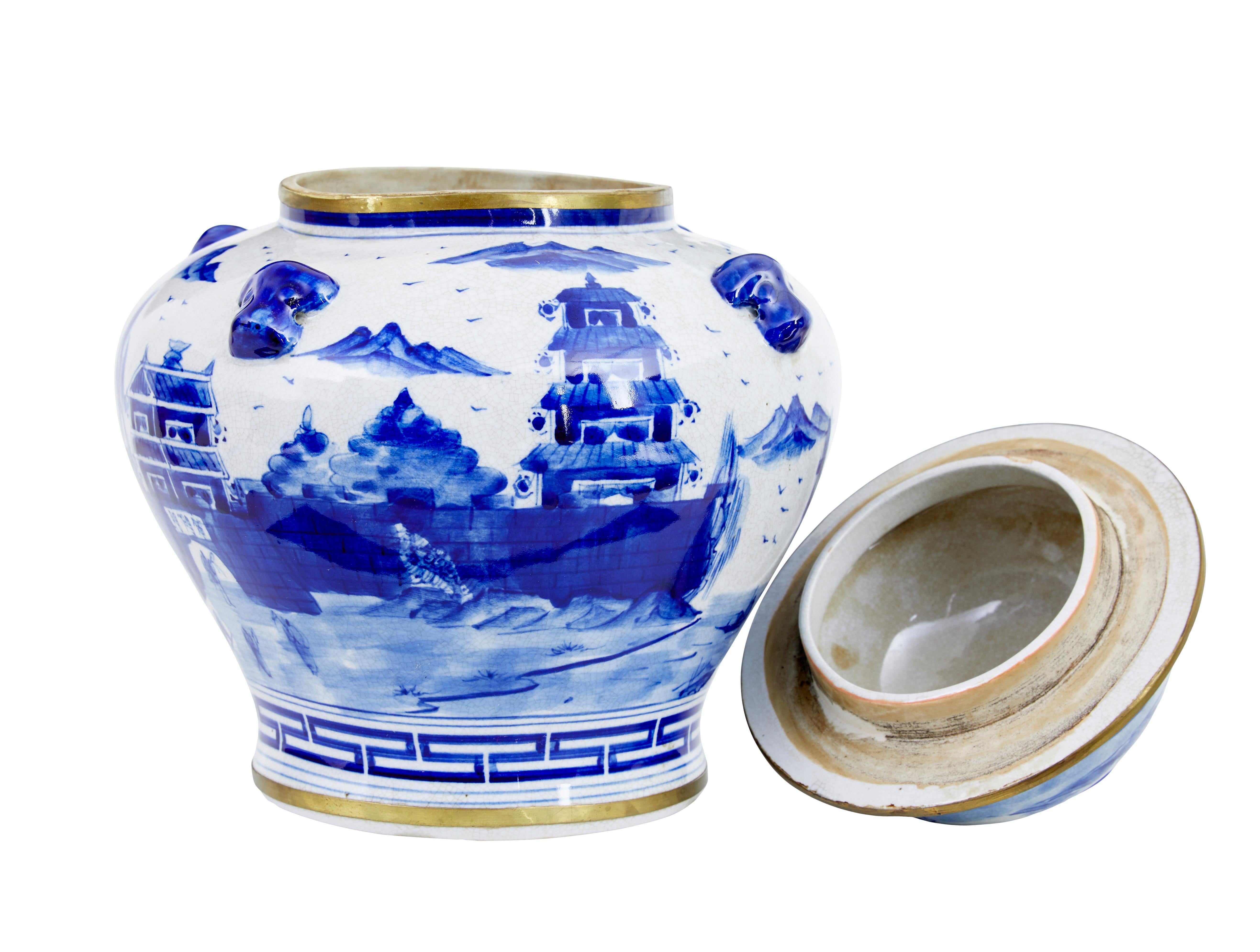 Dekoratives Ingwer-Glas aus Keramik (Qing-Dynastie) im Angebot