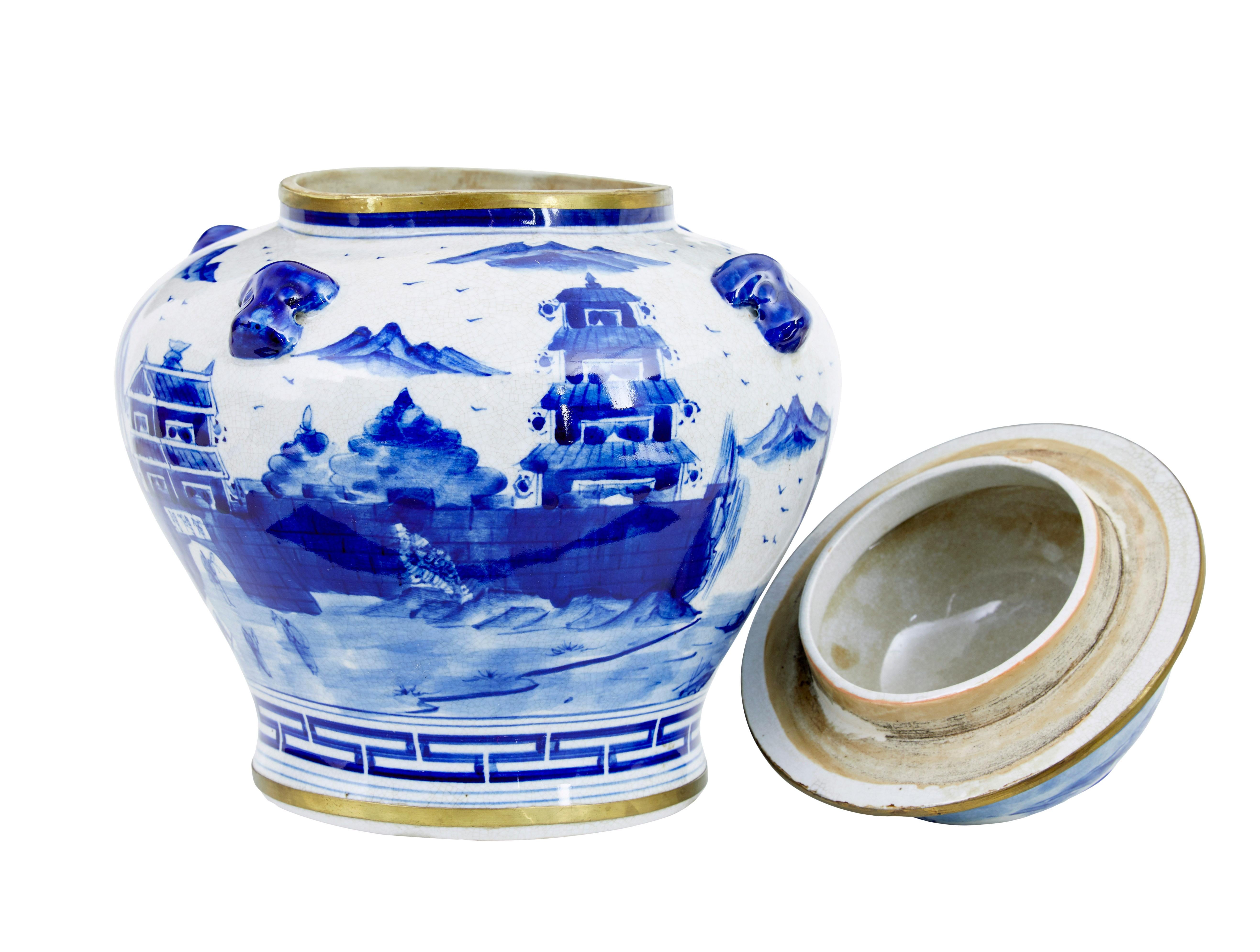 Qing Pot à gingembre décoratif en céramique en vente