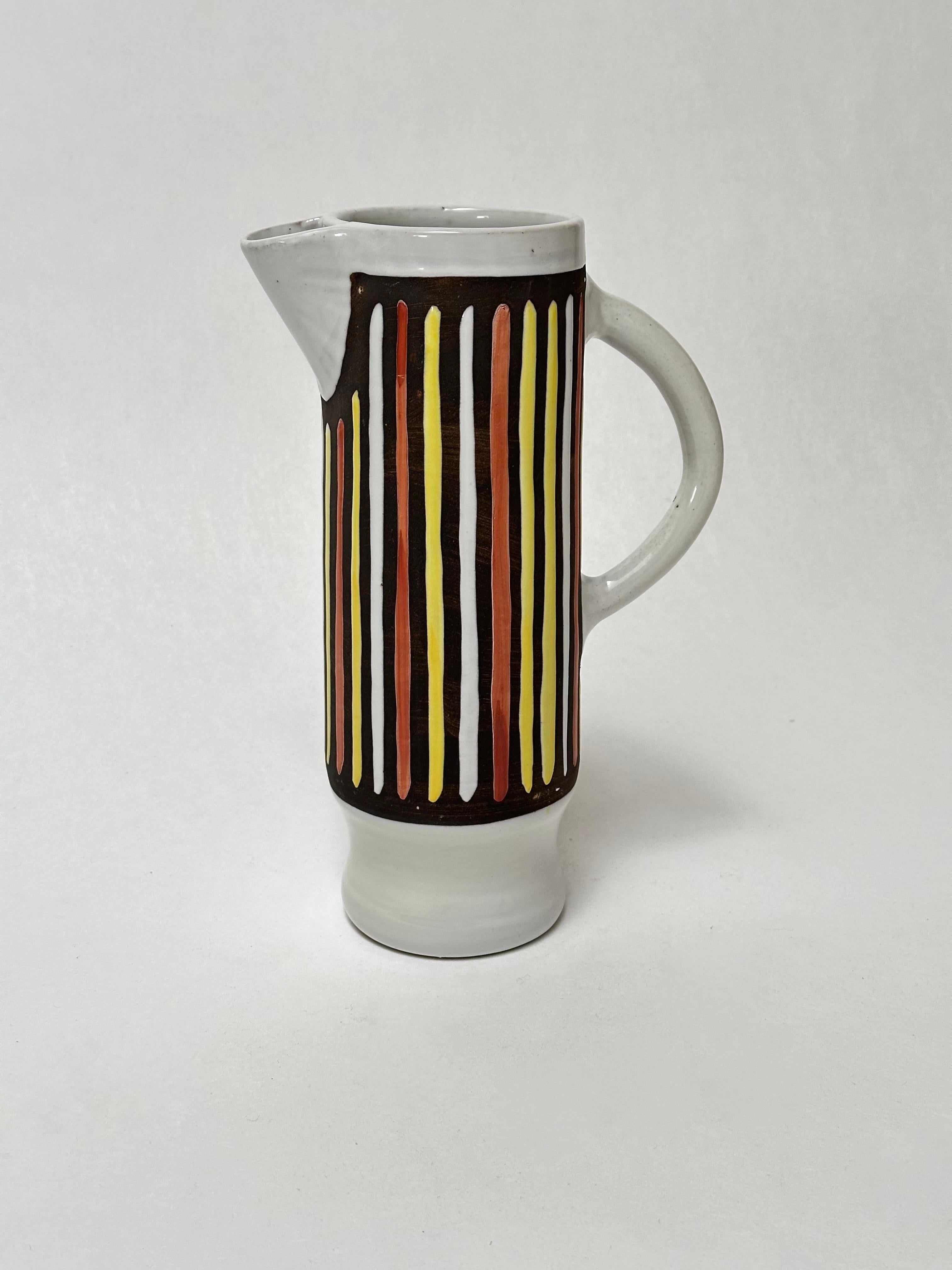 Jarra de cerámica decorativa, Raymor, Italia c. 1950 Glaseado en venta
