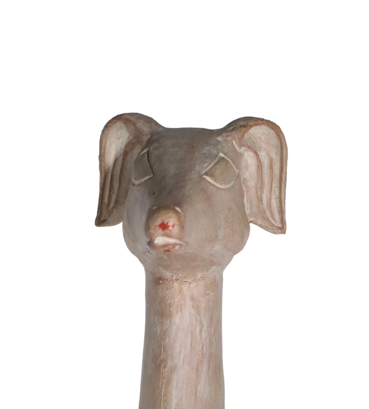 Decorative Ceramic Life Size Greyhound Dog in Glazed Terracotta circa 1980's For Sale 10