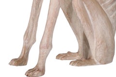 Decorative Ceramic Life Size Greyhound Dog in Glazed Terracotta circa 1980's