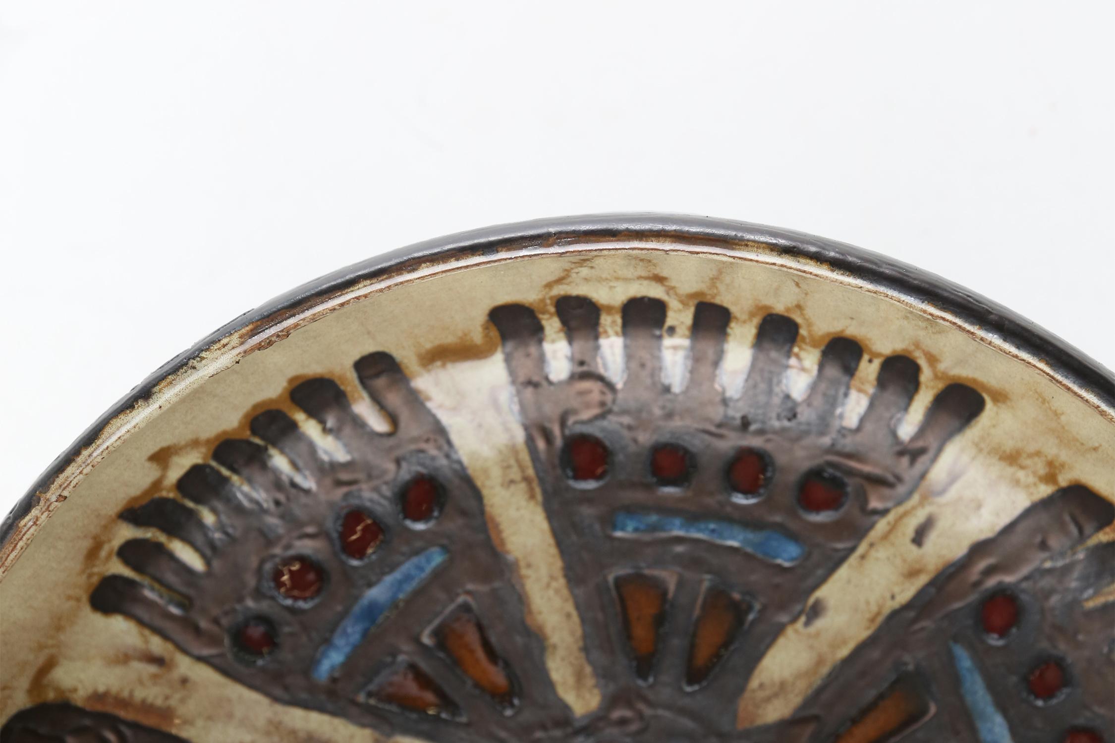 Bol décoratif en céramique Perignem des années 1960 Bon état - En vente à Meulebeke, BE