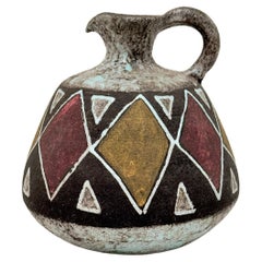 Jarra de cerámica decorativa, Accolay, Francia c. 1960