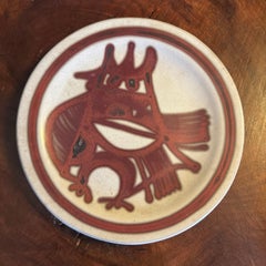 Decorative ceramic plate by Jacques Pouchain, Atelier Dieulefit, circa 1960