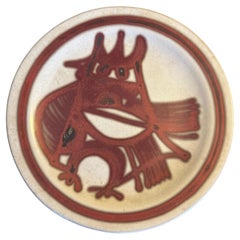 Decorative ceramic plate by Jacques Pouchain, Atelier Dieulefit, circa 1960