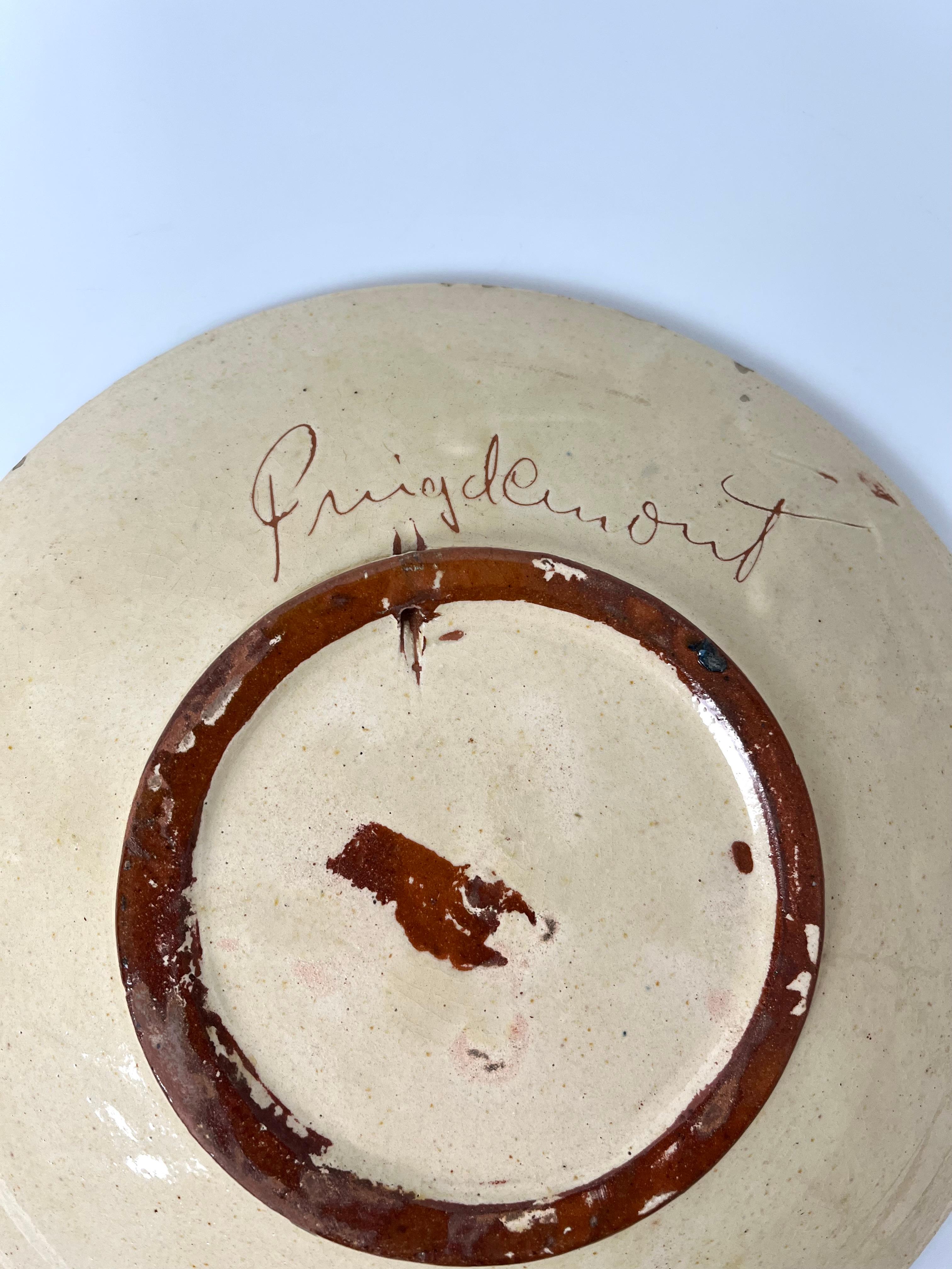 Dekorativer Keramikteller von Puigdemont (signiert), 60er Jahre im Zustand „Gut“ im Angebot in Marinha Grande, PT