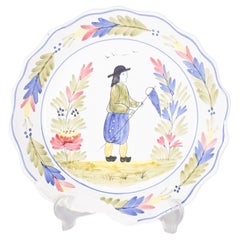 Decorative Ceramic Plate with Fisherman