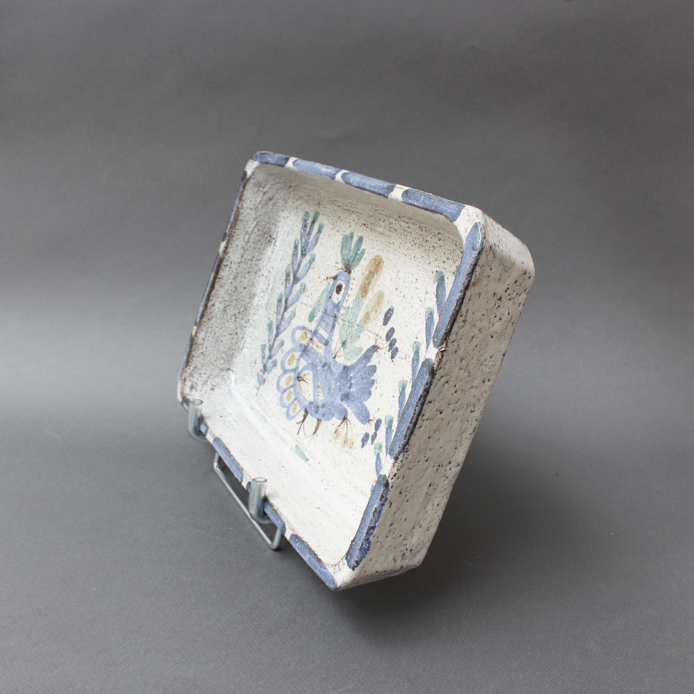 Mid-Century Modern Decorative Ceramic Rectangular Dish by Gustave Reynaud, Le Mûrier, 'circa 1950s'