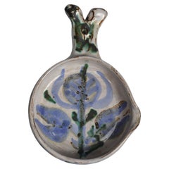 Padella decorativa in ceramica, Vallauris, attribuita ad Albert Thiry, anni '60