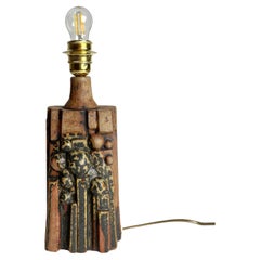 Decorative ceramic table lamp by Bernard Rooke from the 1960s in England