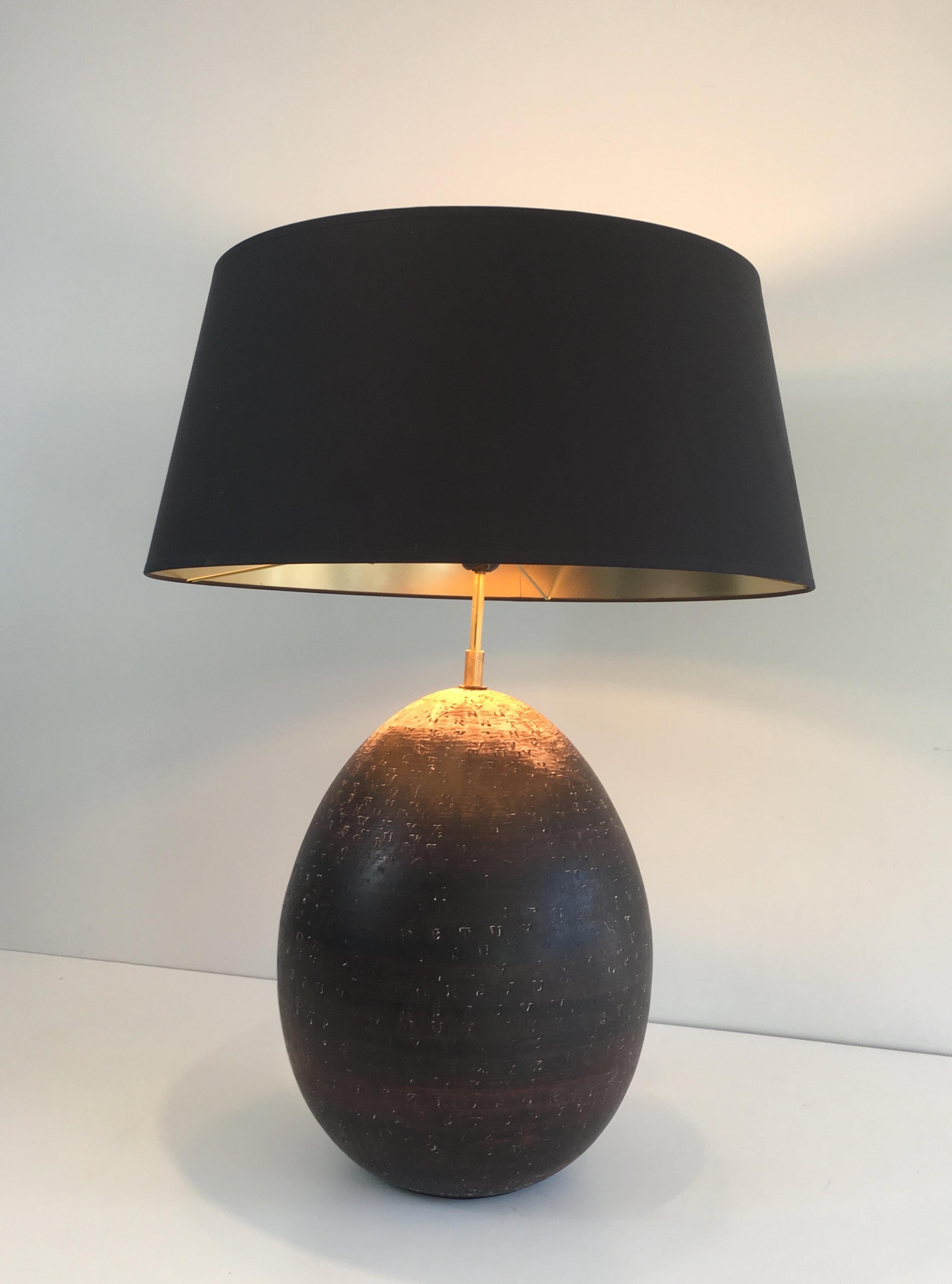 Decorative Ceramic Table Lamp with Letters, French, circa 1970 11