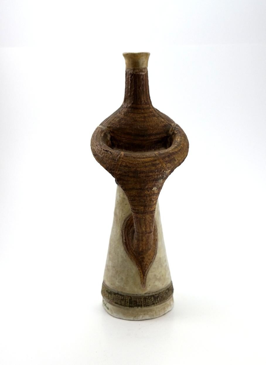 Unknown Decorative Female Figure Ceramic Table Vase by F. Spizzico, 1970s For Sale