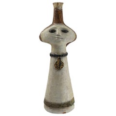 Decorative Female Figure Ceramic Table Vase by F. Spizzico, 1970s