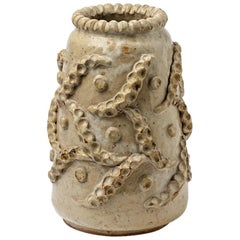 Decorative Ceramic Vase by French Artist André Rozay Postwar Pottery La Borne
