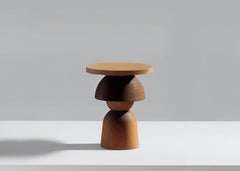 Side Table, Night Stand in Solid Wood, Auxiliary Table Socle 1 by Joel Escalona